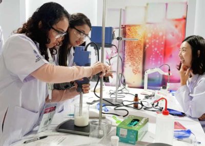 Visitors enjoying the formulation lab